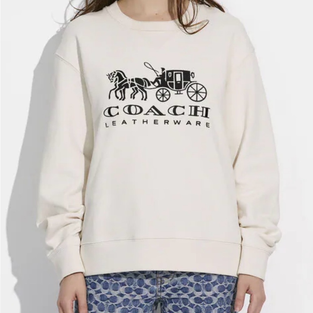 New Coach Cream Oversized Boxy Hoodie